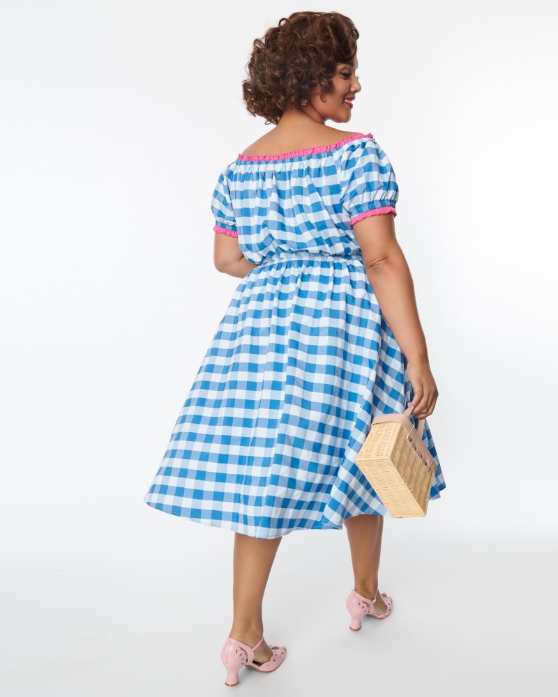 Blue gingham swing new arrivals dress